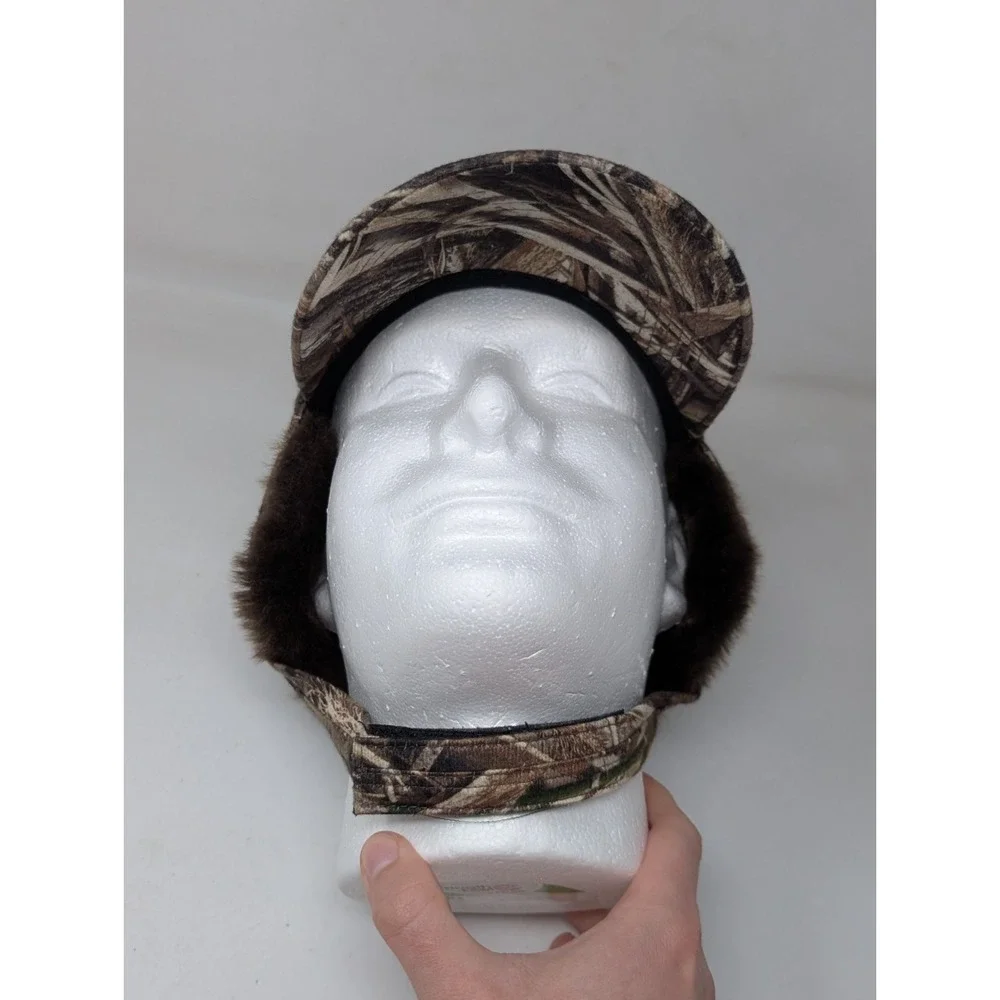 Cabela's Camo Hunting Hat Cap Ear Flap Fur Warm 40g Thinsulate‎ Camouflage Small